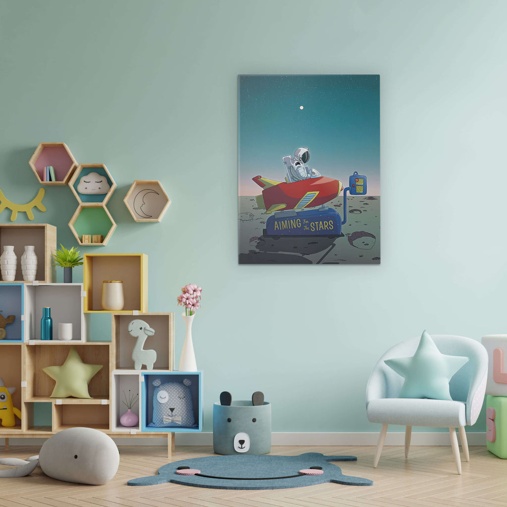 Canvas art inspires those to aim for the stars hanging on the wall.