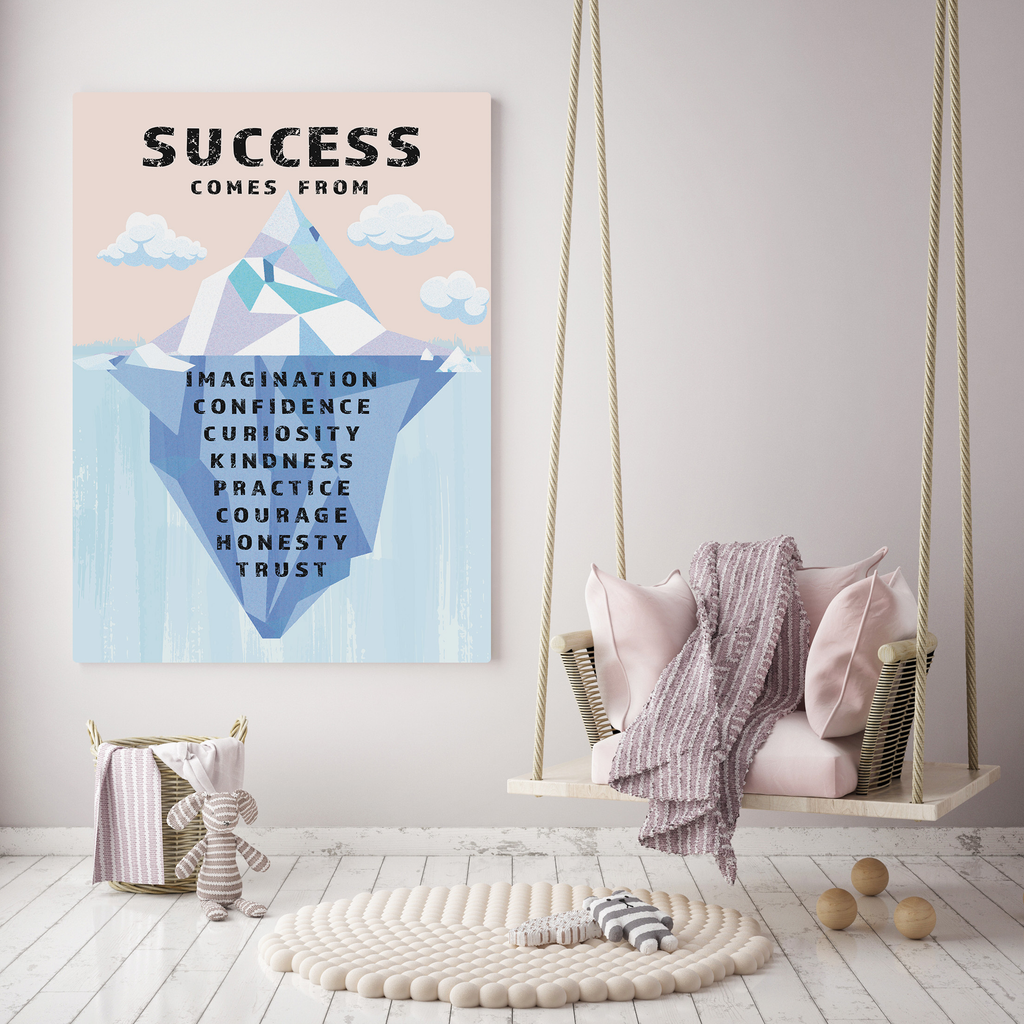 Success Comes From iceberg. Shop Little Professors canvas art for kids.