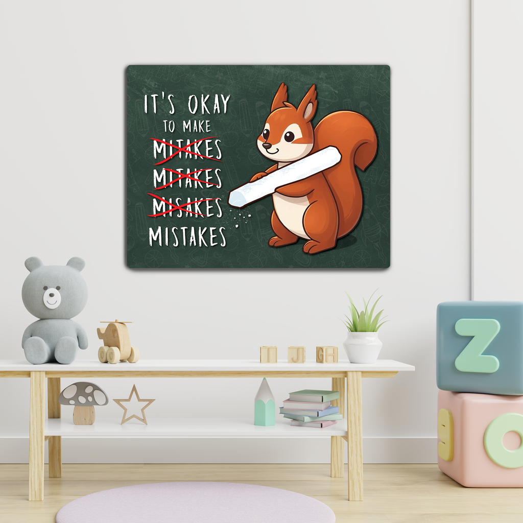 It's Okay to Make Mistakes Canvas Art for Kids designed by Little Professors